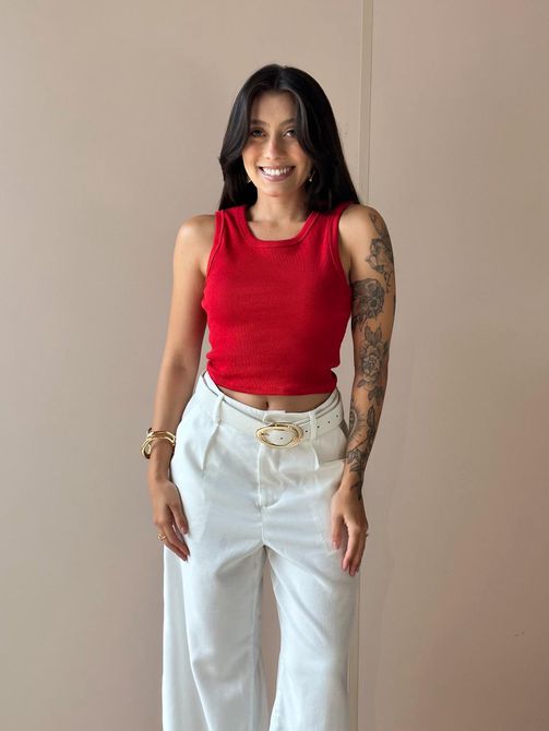 Cropped Regata Nadia VERMELHO - LOJA TUTTI FRUTTI