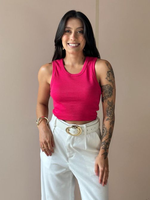 Cropped Regata Nadia ROSA PINK - LOJA TUTTI FRUTTI