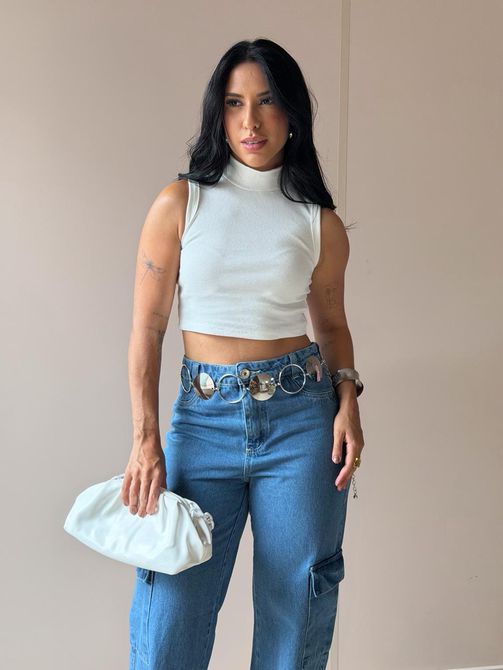 Cropped Virginia em Malha Canelada OFF WHITE - LOJA TUTTI FRUTTI