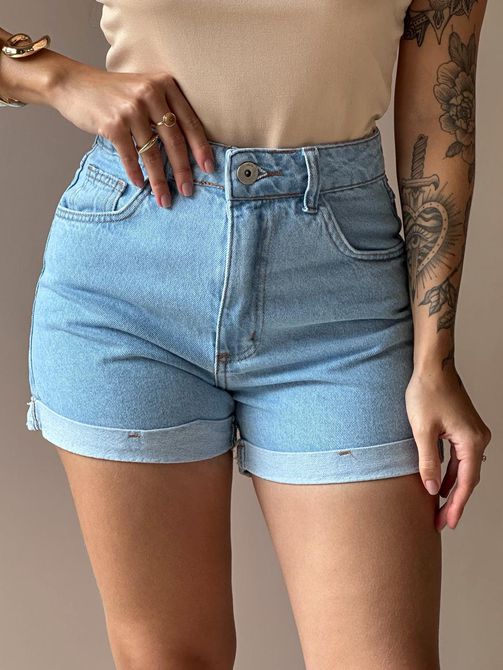 Shorts Jeans Nexxo 14 Barra Feita LAVAGEM CLARA - LOJA TUTTI FRUTTI