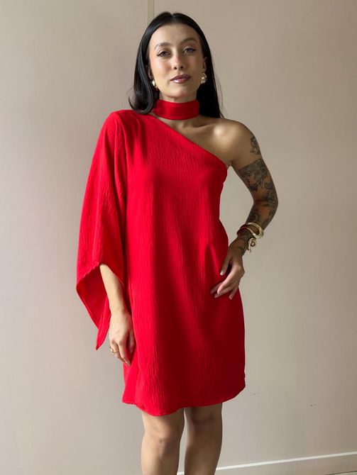 Macaquinho Barbara Nula Manga VERMELHO - LOJA TUTTI FRUTTI