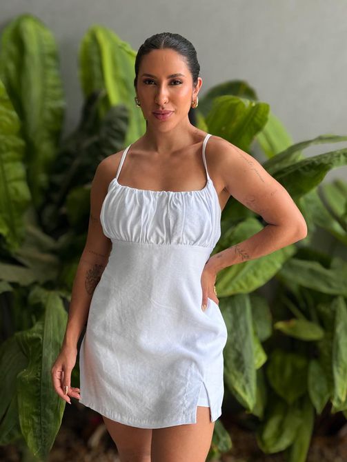 Macaquinho Celeste BRANCO - LOJA TUTTI FRUTTI