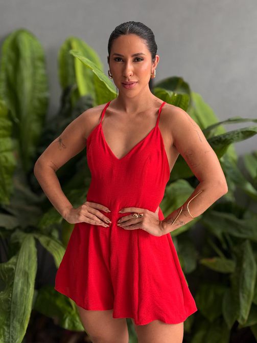 Macaquinho Diana VERMELHO - LOJA TUTTI FRUTTI