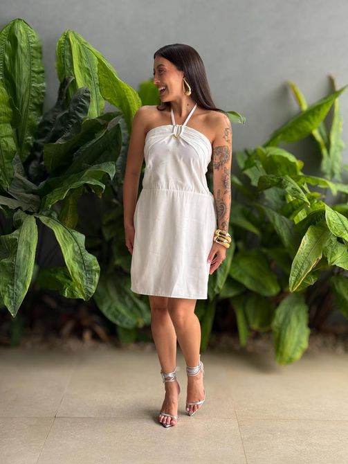 Macaquinho Liz com Detalhe em Ferragem OFF WHITE - LOJA TUTTI FRUTTI