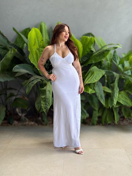 Vestido Longo Aria BRANCO - LOJA TUTTI FRUTTI