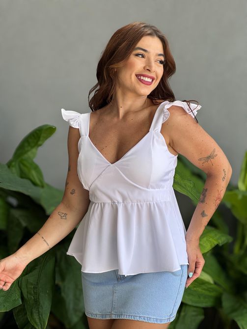 Bata Lana em Crepe BRANCO - LOJA TUTTI FRUTTI