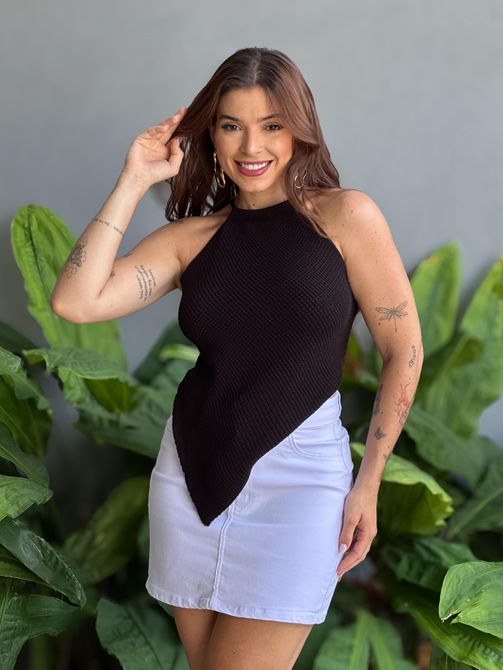 Blusa Tricot Melissa Frente Única PRETO - LOJA TUTTI FRUTTI