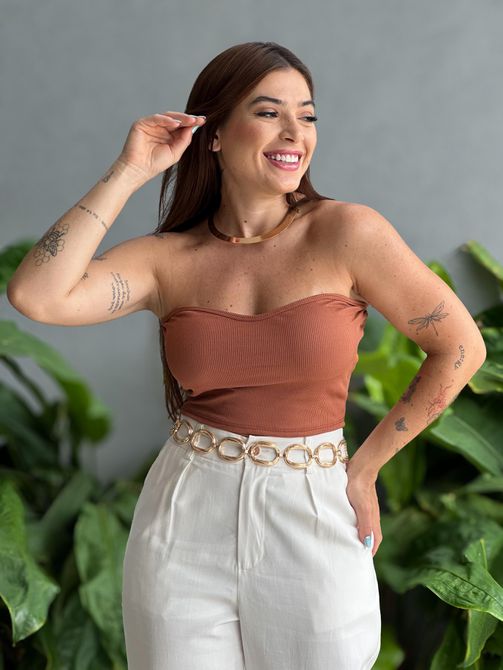 Top Faixa Anarruga TERRACOTA - LOJA TUTTI FRUTTI