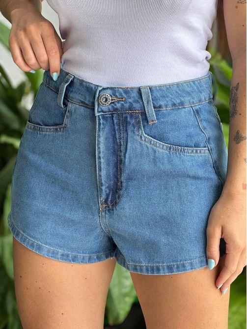 Shorts Jeans 071 Barra Feita LAVAGEM ESCURA - LOJA TUTTI FRUTTI