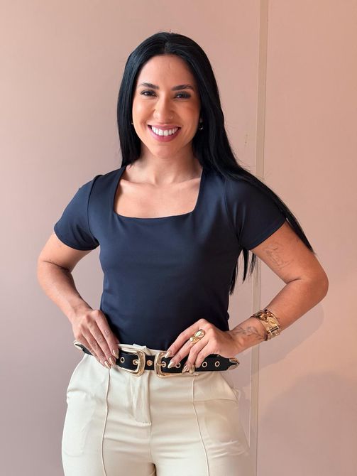 Body Manga Curta Luciana PRETO - LOJA TUTTI FRUTTI