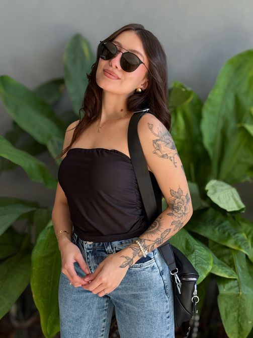 Cropped Tube Top PRETO - LOJA TUTTI FRUTTI