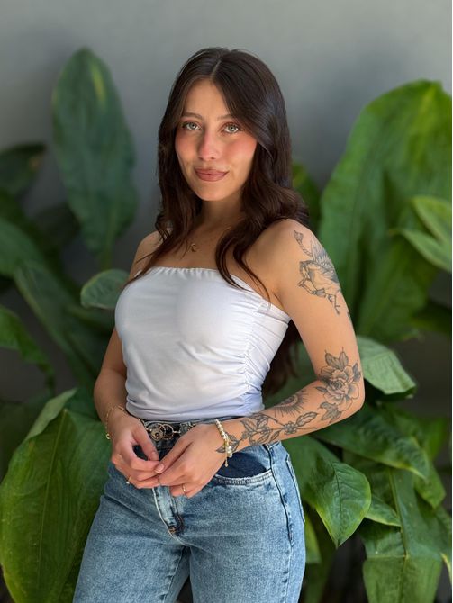 Cropped Tube Top BRANCO - LOJA TUTTI FRUTTI