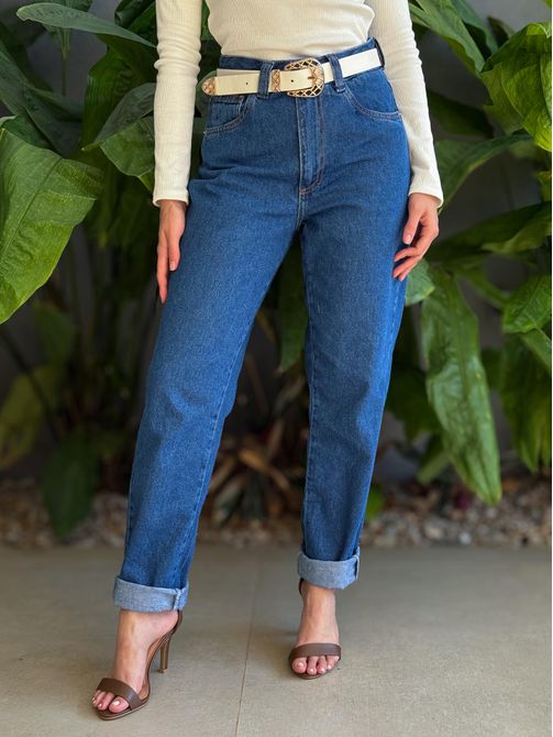 Calça Mom Jeans Nexxo 16 LAVAGEM ESCURA - LOJA TUTTI FRUTTI