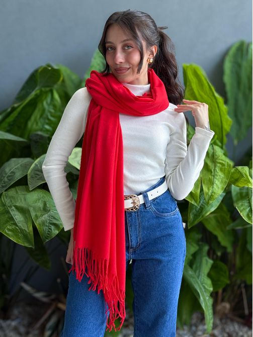 Cachecol em Lã VERMELHO - LOJA TUTTI FRUTTI