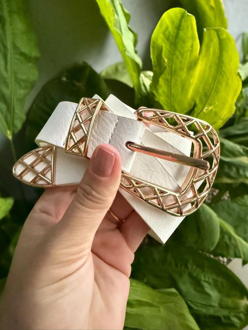 Cinto Courino Paris OFF WHITE - LOJA TUTTI FRUTTI