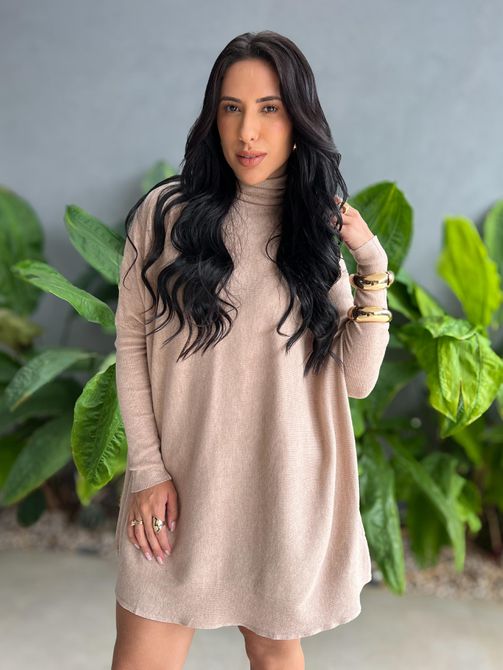 Poncho em Tricot BEGE - LOJA TUTTI FRUTTI