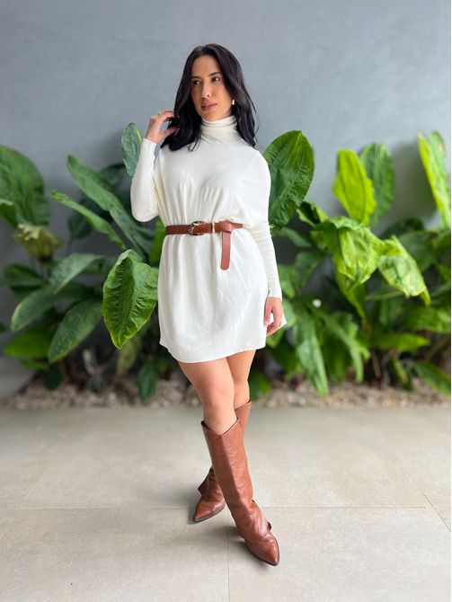 Poncho em Tricot OFF WHITE - LOJA TUTTI FRUTTI