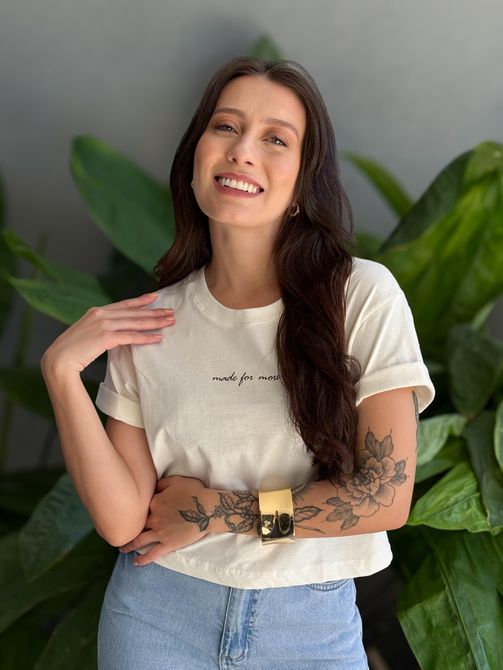 T-shirt Made for More OFF WHITE - LOJA TUTTI FRUTTI