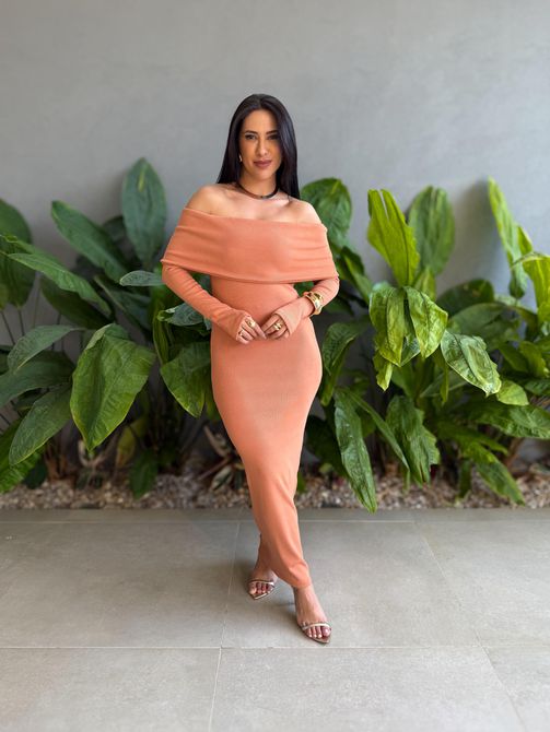 Vestido Milena Ombro a Ombro Malha Ribana Premium ... - LOJA TUTTI FRUTTI