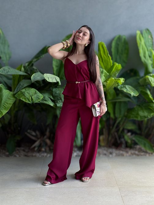 Conjunto Natasha Blusa Assimétrica e Calça Pantalo... - LOJA TUTTI FRUTTI