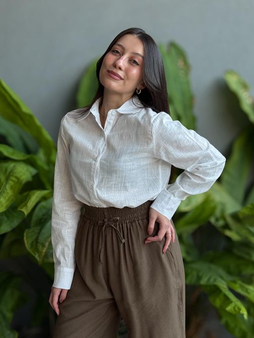 Camisa Helena OFF WHITE - LOJA TUTTI FRUTTI