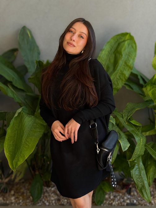 Vestido Tricot Lara PRETO - LOJA TUTTI FRUTTI