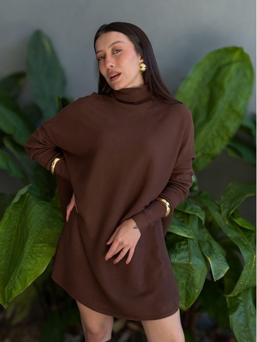 Vestido Tricot Lara MARROM - LOJA TUTTI FRUTTI