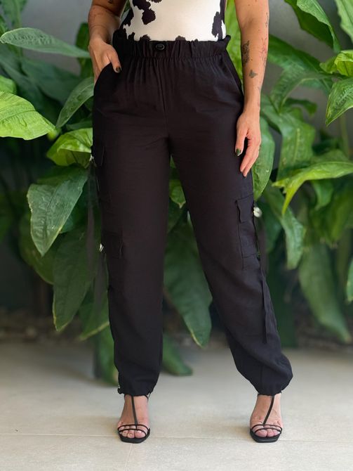 Calça Cargo Alice PRETO - LOJA TUTTI FRUTTI