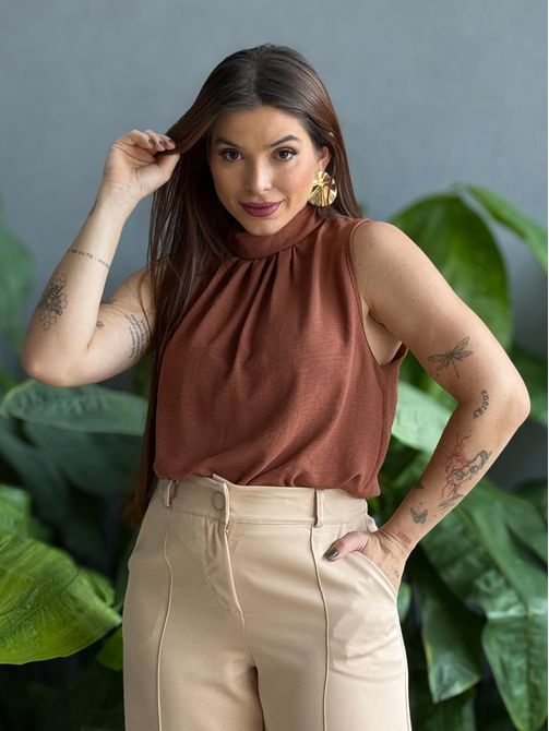 Blusa Geise Cavada CARAMELO - LOJA TUTTI FRUTTI