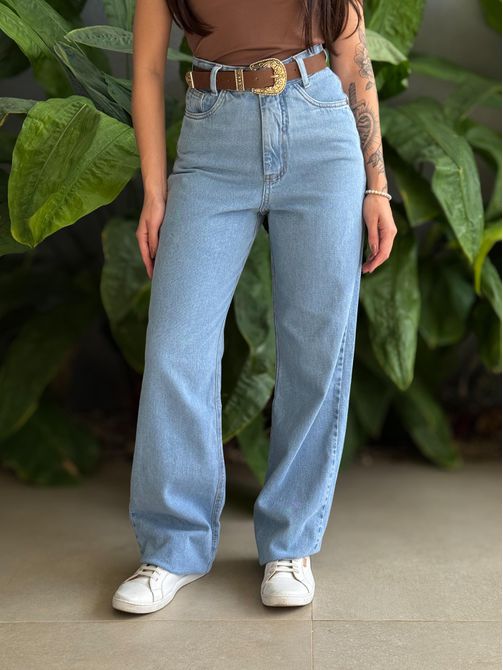 Calça Jeans Wide Legg Cherry 06 LAVAGEM CLARA - LOJA TUTTI FRUTTI