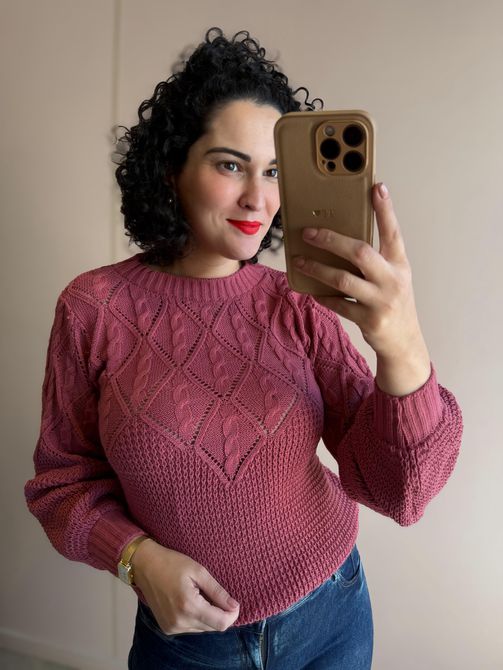 Blusa em Tricot Monique ROSA QUEIMADO - LOJA TUTTI FRUTTI