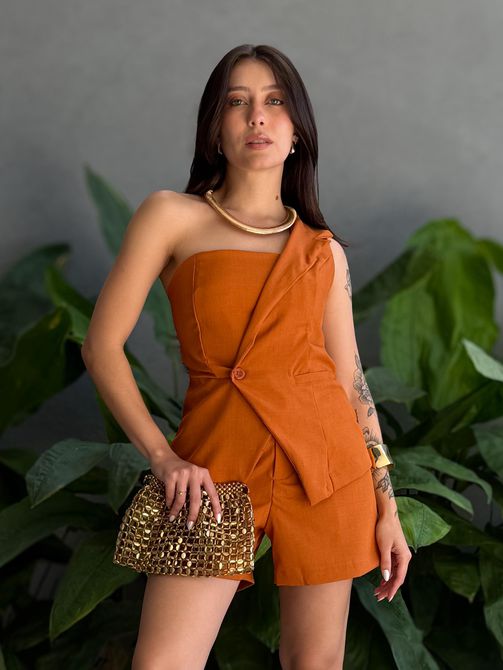 Conjunto Anabela Shorts e Blusa em Alfaiataria TER... - LOJA TUTTI FRUTTI