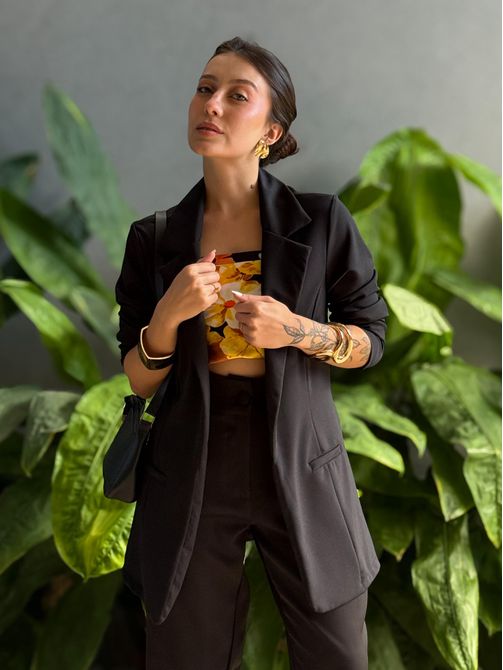 Blazer Ponto Roma PRETO - LOJA TUTTI FRUTTI