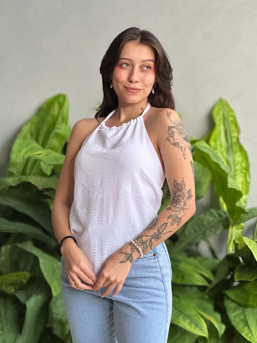 Blusa Miriã Frente Única BRANCO - LOJA TUTTI FRUTTI