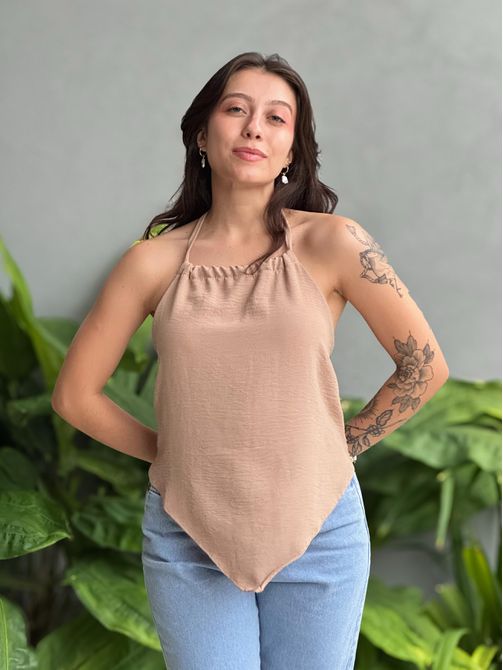 Blusa Miriã Frente Única BEGE - LOJA TUTTI FRUTTI