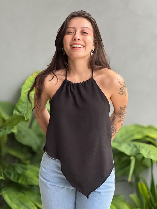 Blusa Miriã Frente Única PRETO - LOJA TUTTI FRUTTI
