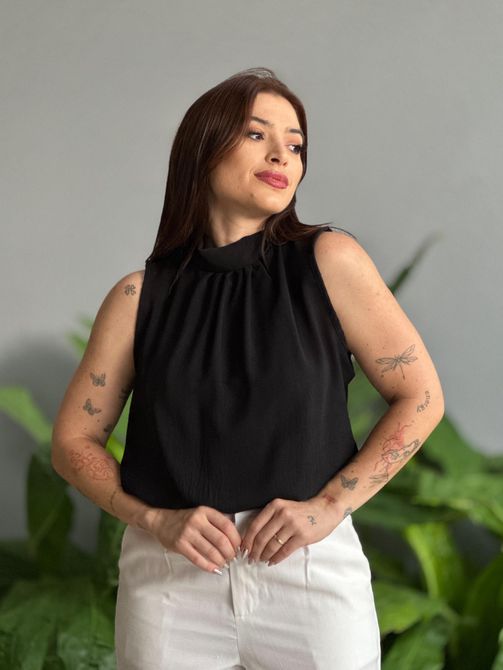 Blusa Geise Cavada PRETO - LOJA TUTTI FRUTTI