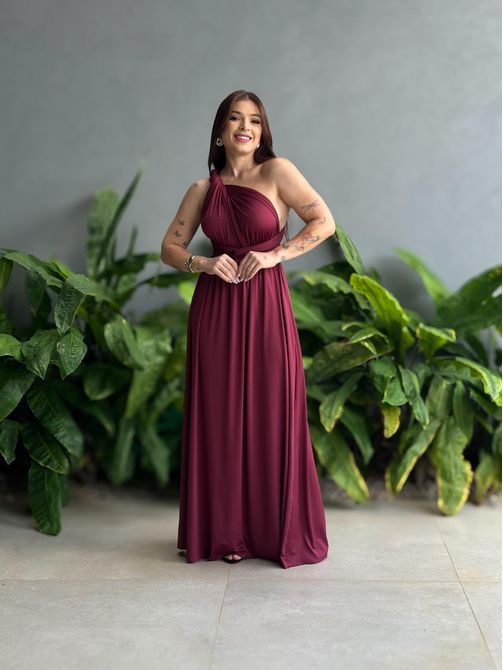 Vestido Longo Multiformas MARSALA - LOJA TUTTI FRUTTI