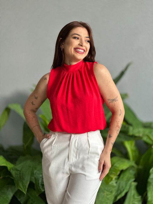 Blusa Geise Cavada VERMELHO. - LOJA TUTTI FRUTTI