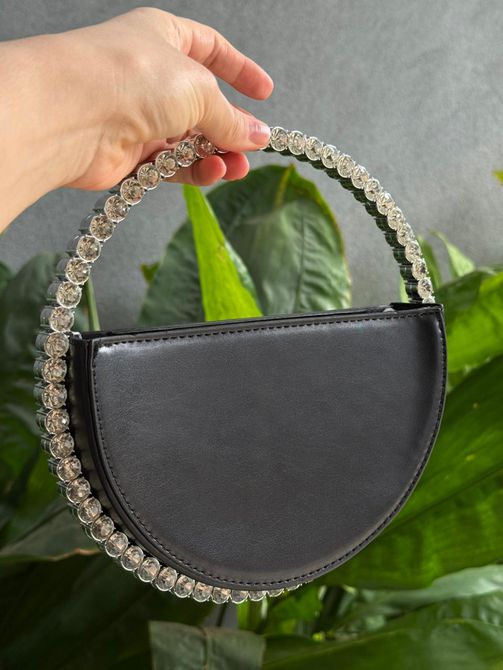 Bolsa com Detalhes em Pedraria PRETO - LOJA TUTTI FRUTTI