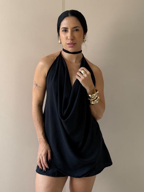 Conjunto Brenda Shorts e Blusa PRETO - LOJA TUTTI FRUTTI