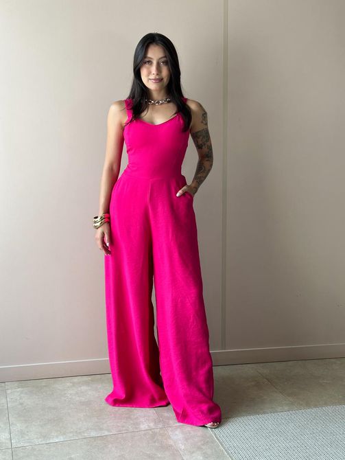 Macacão Longo Natalia ROSA PINK - LOJA TUTTI FRUTTI