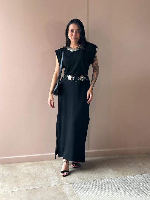 Vestido Midi Muscle PRETO - LOJA TUTTI FRUTTI