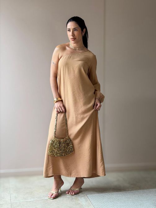 Vestido Elis Nula Manga CAPUCCINO - LOJA TUTTI FRUTTI