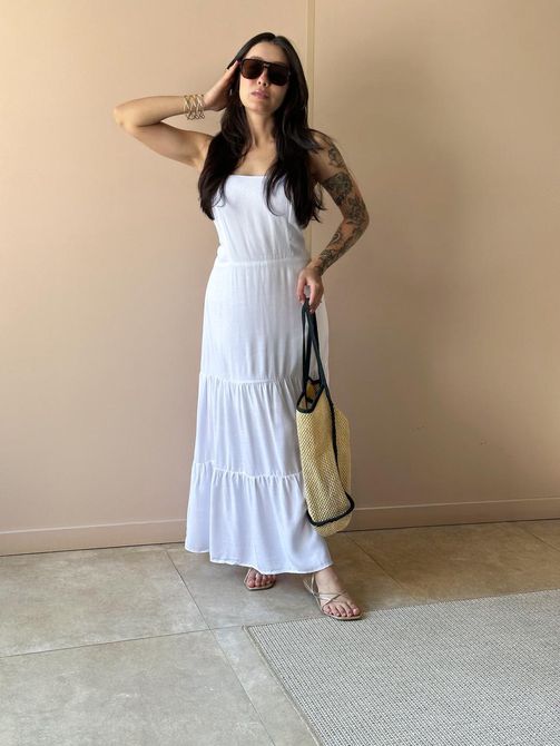 Vestido Midi Marcela BRANCO - LOJA TUTTI FRUTTI