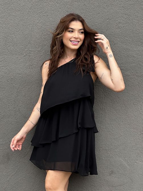 Vestido Adriene Nula Manga PRETO - LOJA TUTTI FRUTTI