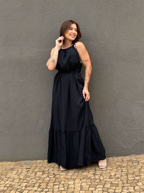 Vestido Longo Maiara PRETO - LOJA TUTTI FRUTTI