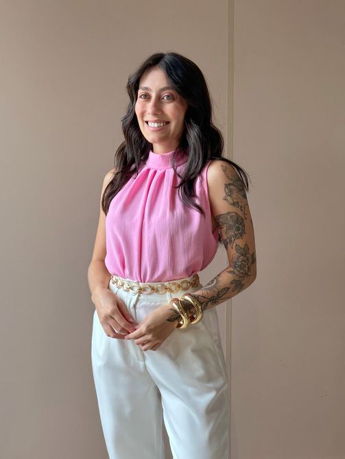 Blusa Geise Cavada ROSA - LOJA TUTTI FRUTTI