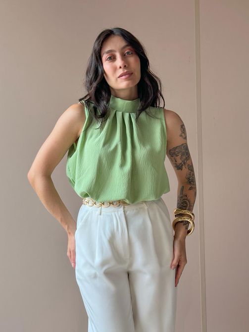 Blusa Geise Cavada VERDE MENTA - LOJA TUTTI FRUTTI
