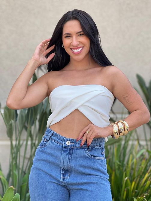 Blusa Multiformas de Amarração OFF WHITE - LOJA TUTTI FRUTTI